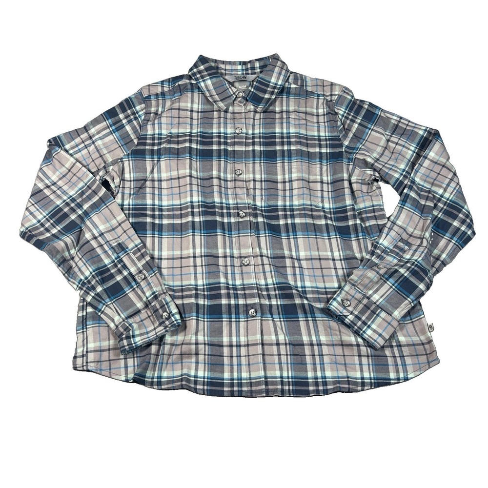Mountain Hardwear Shirt Womens M Flannel Button Up Long Sleeve Plaid Lightweight